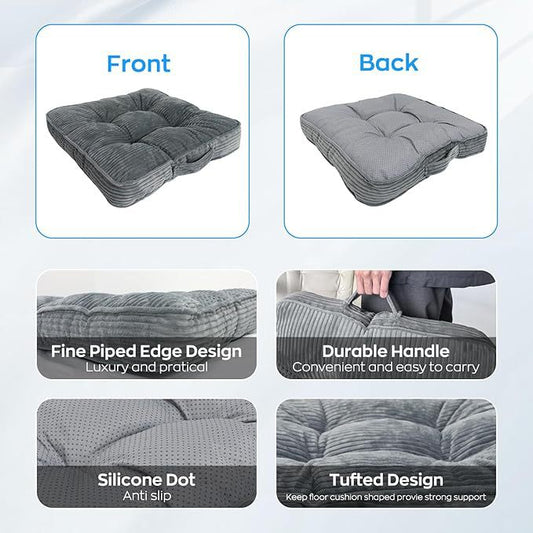 Cross-Border New Product Corduroy Cushion Chair Pad Breathable and Comfortable Sponge Particle Meditation Cushion Thickened Seat Cushion - image 2