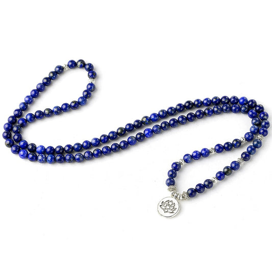 108 Mala Bracelet Prayer Beads Natural lapis lazuli Beads Meditation Mala Beads Bracelet Tibetan Healing Men Jewelry