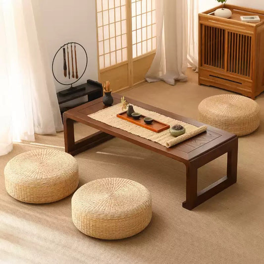 Japanese Style Tatami Futon Cushion Meditation Meditation Mat Ground Meditation Mat Balcony Rattan Home Mat Straw Mat - image 2