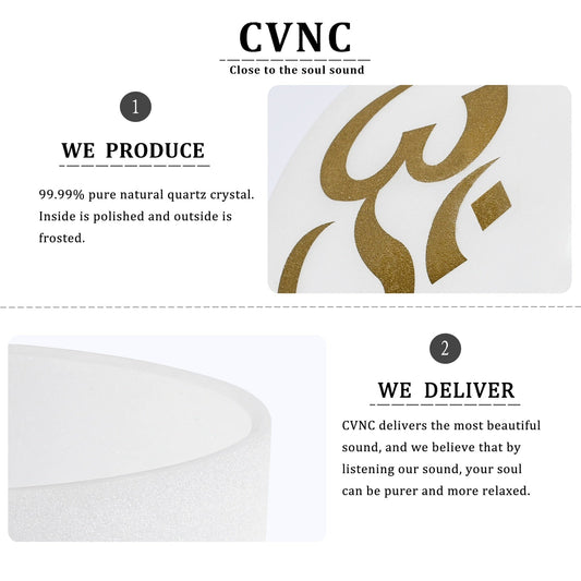 CVNC 8 Inch Note C or F Chakra Quartz Crystal Singing Bowl Sound Healing from USA