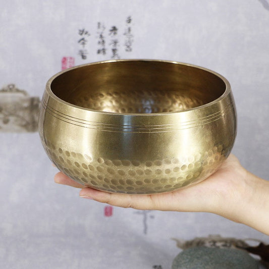 New Arrival Tibetan Buddhism Bowl Meditation Hammered Alms Yoga Copper Sound Therapy Chakra Singing Bowl Religious Supplies