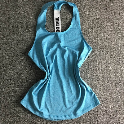 Women Sleeveless Fitness Vest Exercise Workout Sports T-Shirts Fitness Running Sport Vest Yoga top Gym Clothing T-Shirt