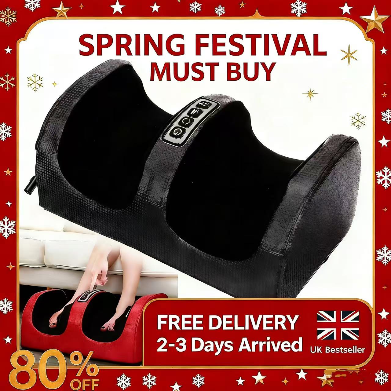 Dual-Zone Foot & Calf Massager with Heat