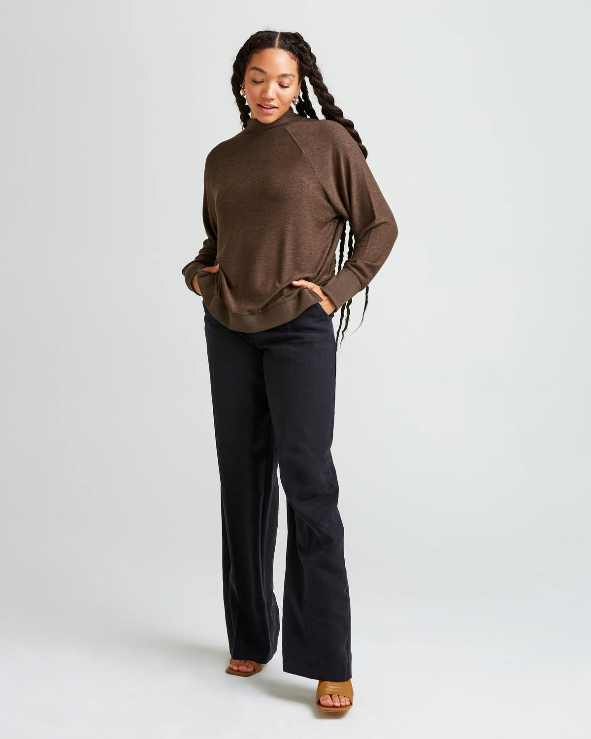 Women's Cozy Knit Long Sleeve Sweater