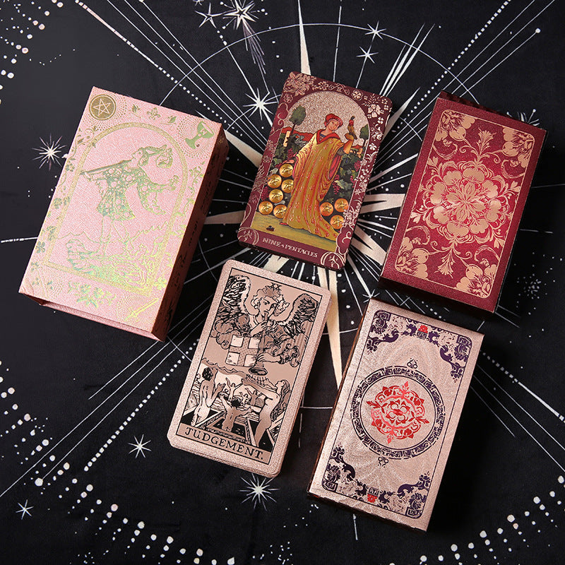 Cross-Border Exclusive Supply of Genuine Tarot Cards, Pet Waterproof Color Printing, Full Set of Customized Gold Foil Beginner Board Game Cards, Educational - image 3