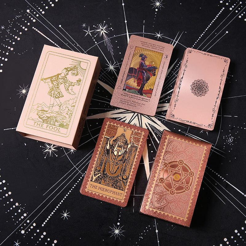 Cross-Border Exclusive Supply of Genuine Tarot Cards, Pet Waterproof Color Printing, Full Set of Customized Gold Foil Beginner Board Game Cards, Educational - image 4