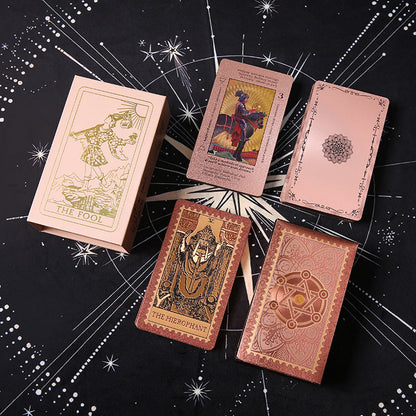Cross-Border Exclusive Supply of Genuine Tarot Cards, Pet Waterproof Color Printing, Full Set of Customized Gold Foil Beginner Board Game Cards, Educational - image 4