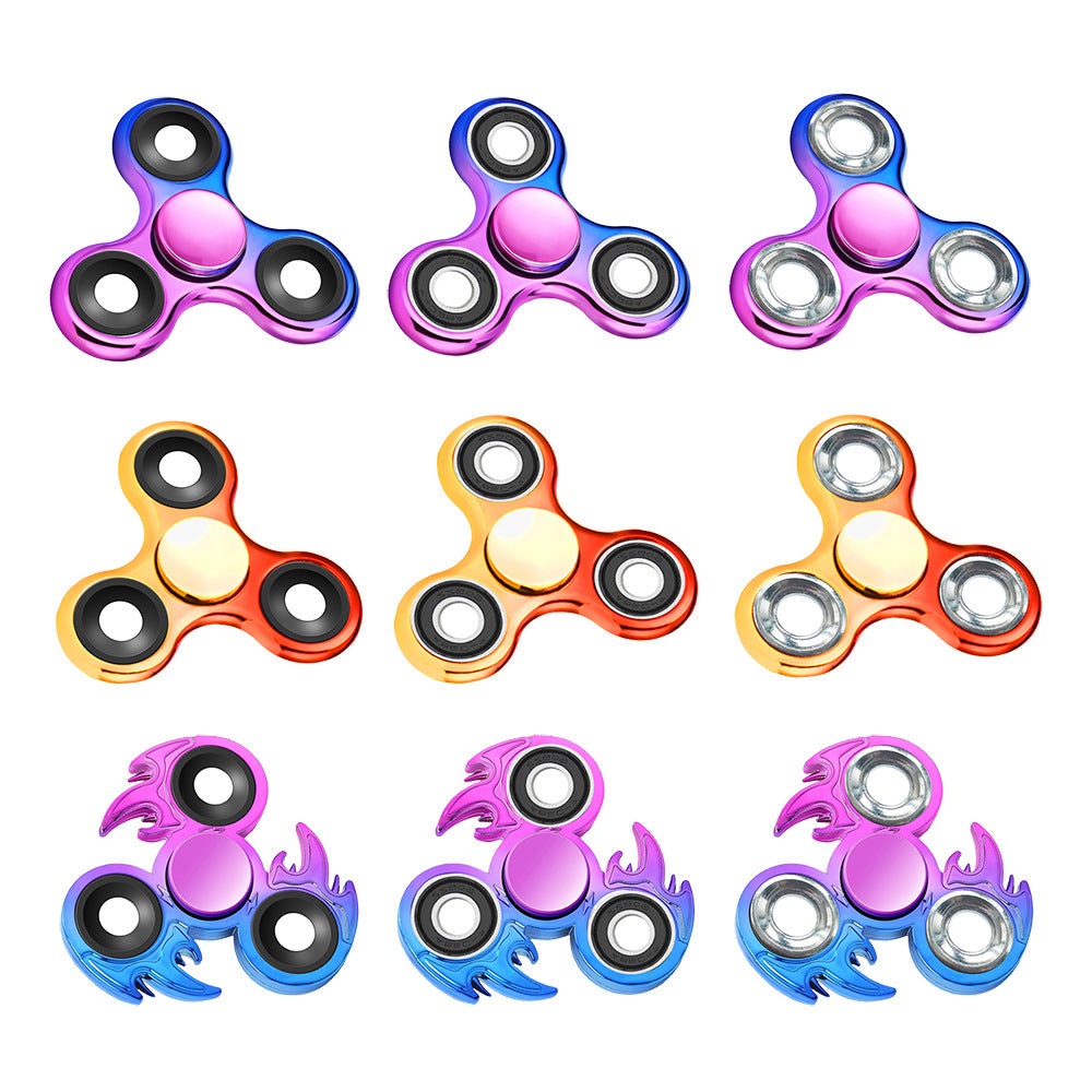 Factory Direct Sales of Cross-Border Popular Colorful Fingertip Spinning Top Toys, Two-Color Gradient Children's Stress-Relief Spinning Top Toys - image 1