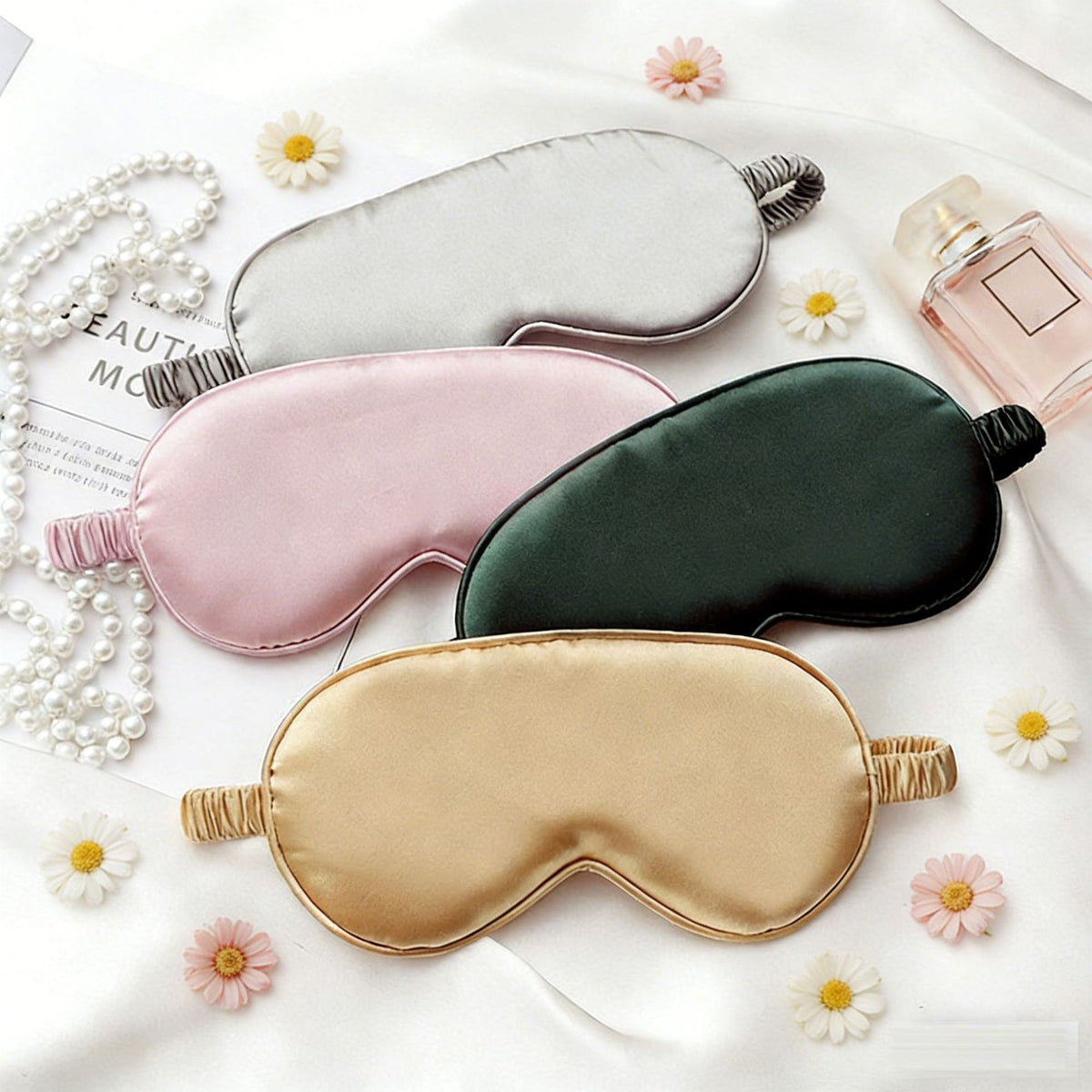 Sleeping Eye Mask for Nap Time, Light-Blocking, Breathable, Elastic, Eye Protection, Printed Logo, Double-Sided Silk, Wholesale Sleeping Eye Mask - image 1