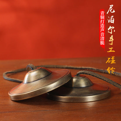 Nepalese Handmade Bronze Chimes, Bells, Cymbals, Sound Therapy, Yoga, Meditation, Crisp Sound Bell - image 1