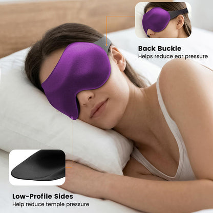 Cross-Border New Product 3D Eye Mask for Sleep, Light-Blocking, Breathable, Non-Transparent, Adjustable, Non-Pressing on the Eyes, Ice Silk Eye Mask, Customizab - image 2