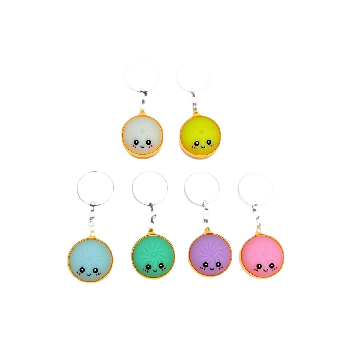 Cross-Border Hot-Selling Q-Cute Realistic Bun-Shaped Stress-Relief Keychain, Internet-Famous Popular Xiaolongbao Pendant - image 5