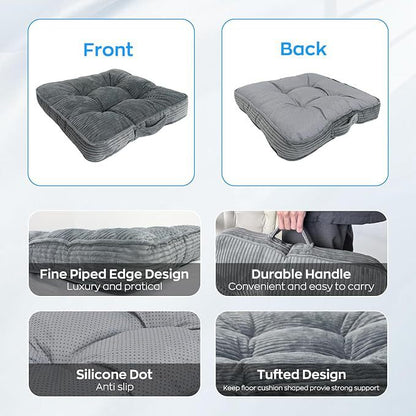 Cross-Border New Product Corduroy Cushion Chair Pad Breathable and Comfortable Sponge Particle Meditation Cushion Thickened Seat Cushion - image 2