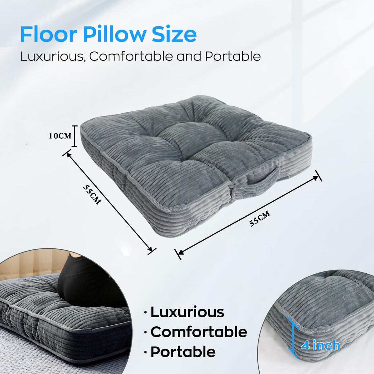 Cross-Border New Product Corduroy Cushion Chair Pad Breathable and Comfortable Sponge Particle Meditation Cushion Thickened Seat Cushion - image 4