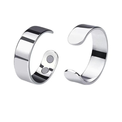 Amazon Stainless Steel Double Magnetic Ring Anti-Snoring Open Ring Double Magnet Stress Relief Ring Titanium Steel Jewelry - image 4