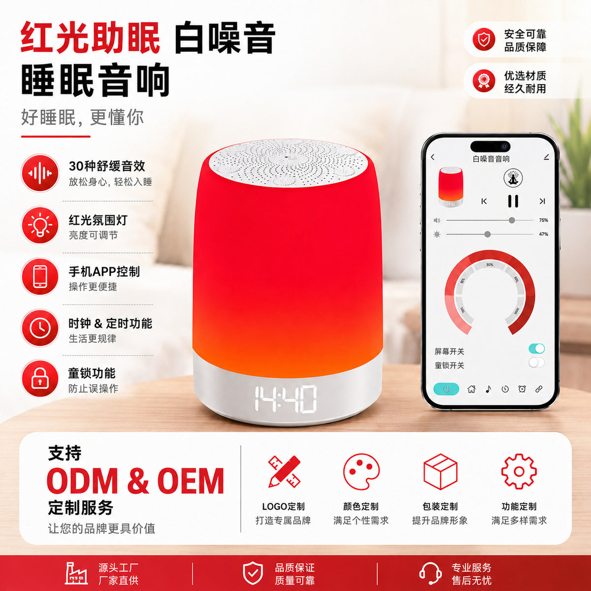 Amazon's best-selling sleep aid device: White Noise Sleep Device with Breathing Ambient Light, Music, White Noise, Smart Timer, and App - image 1