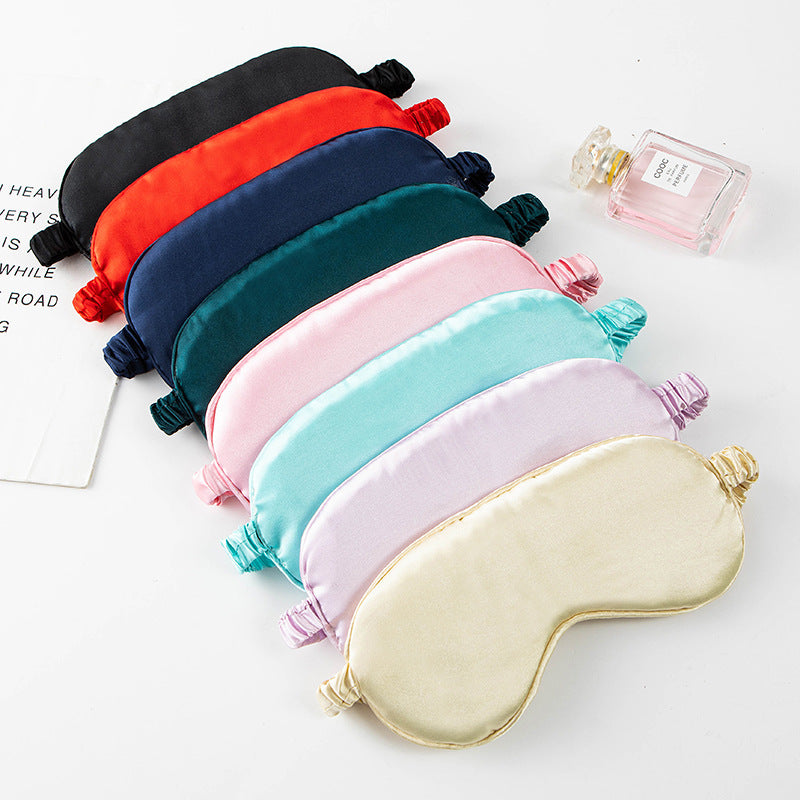 Cross-Border Double-Sided Satin Imitation Silk Eye Mask, Light-Blocking Sleep Mask, Elastic Travel Nap Eye Mask, Printed Eye Mask, Wholesale - image 3