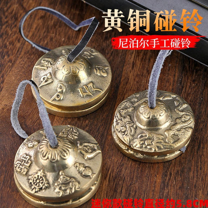 Nepalese Dingxia Copper Chime Percussion Instrument, Brass Bell for Yoga and Meditation, Ringing Brass Mini Bell - image 1