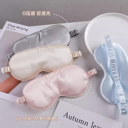 [Breathable and Light-Blocking] Silk Ice Silk Eye Mask for Sleeping, Sleep Mask for Bedroom, Student Dormitory, Unisex Eye Protection - image 2
