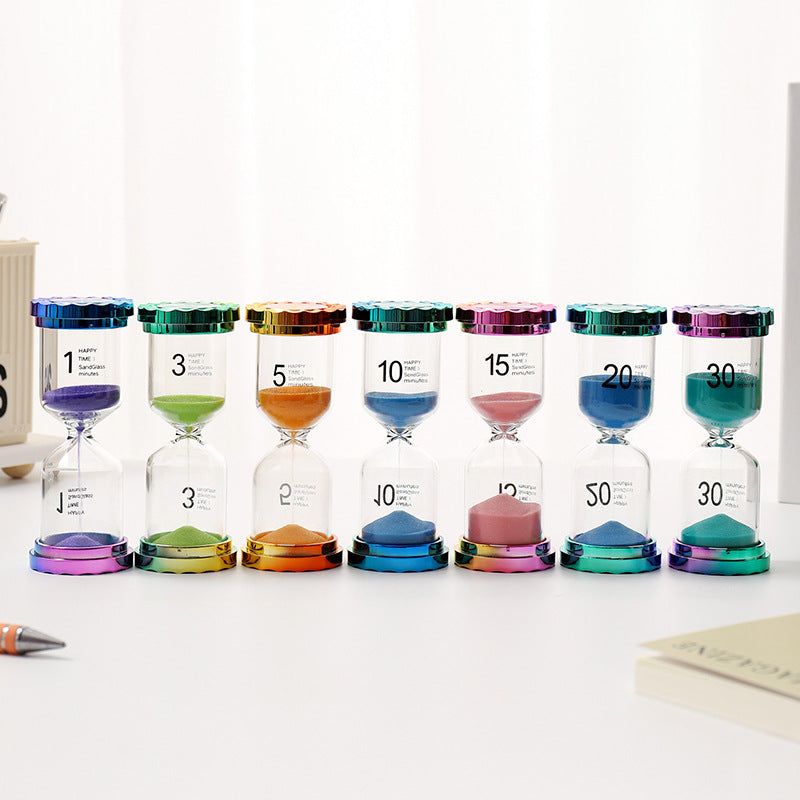 Creative Rainbow Gradient Color Glass Hourglass Student Desktop Timer Ornament Meditation Concentration Training Gift Wholesale - image 1