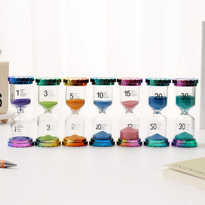 Creative Rainbow Gradient Color Glass Hourglass Student Desktop Timer Ornament Meditation Concentration Training Gift Wholesale - image 1
