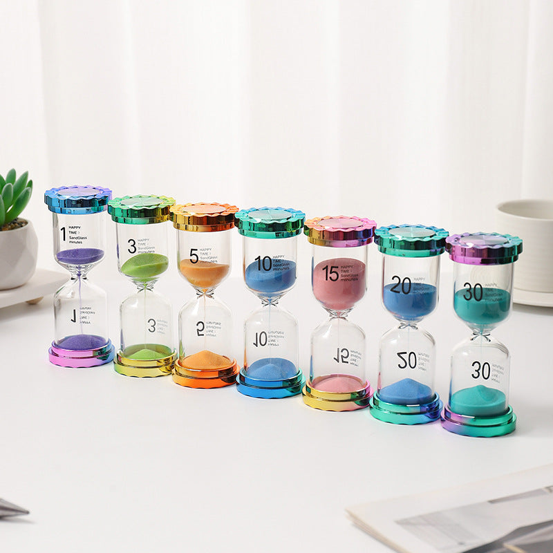 Creative Rainbow Gradient Color Glass Hourglass Student Desktop Timer Ornament Meditation Concentration Training Gift Wholesale - image 2