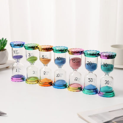 Creative Rainbow Gradient Color Glass Hourglass Student Desktop Timer Ornament Meditation Concentration Training Gift Wholesale - image 2