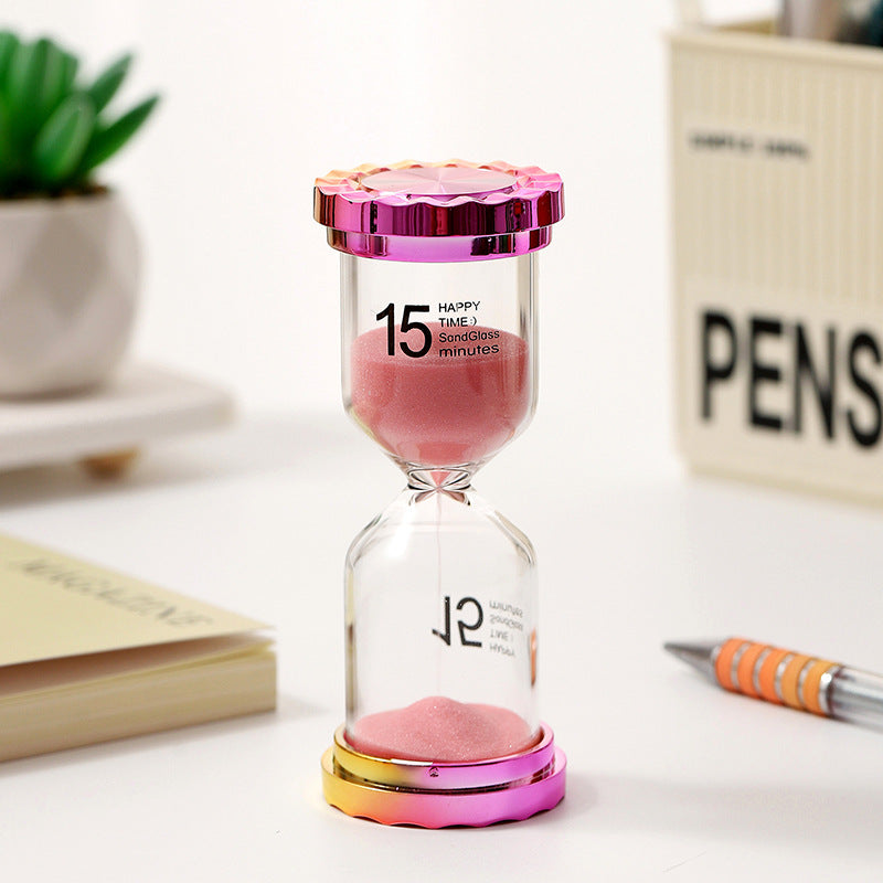 Creative Rainbow Gradient Color Glass Hourglass Student Desktop Timer Ornament Meditation Concentration Training Gift Wholesale - image 3