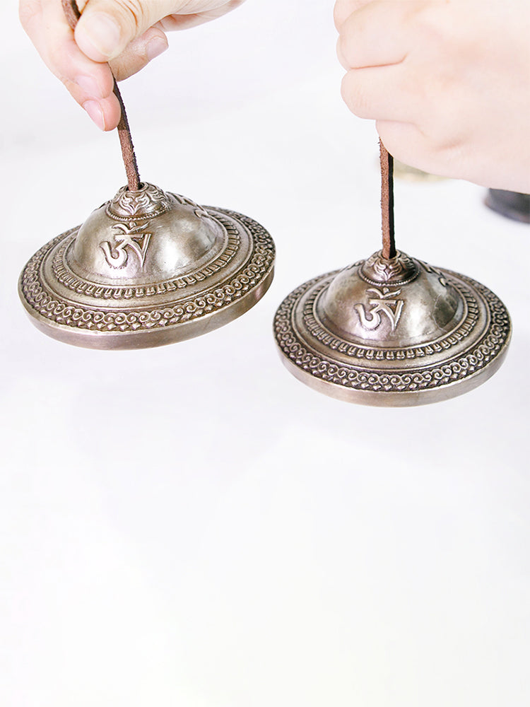 Nepalese Handmade Resonant Copper Percussion Sound Therapy Instrument Meditation Singing Bowl Wind Chime Dingxiang Ethnic Traditional Cymbal - image 2