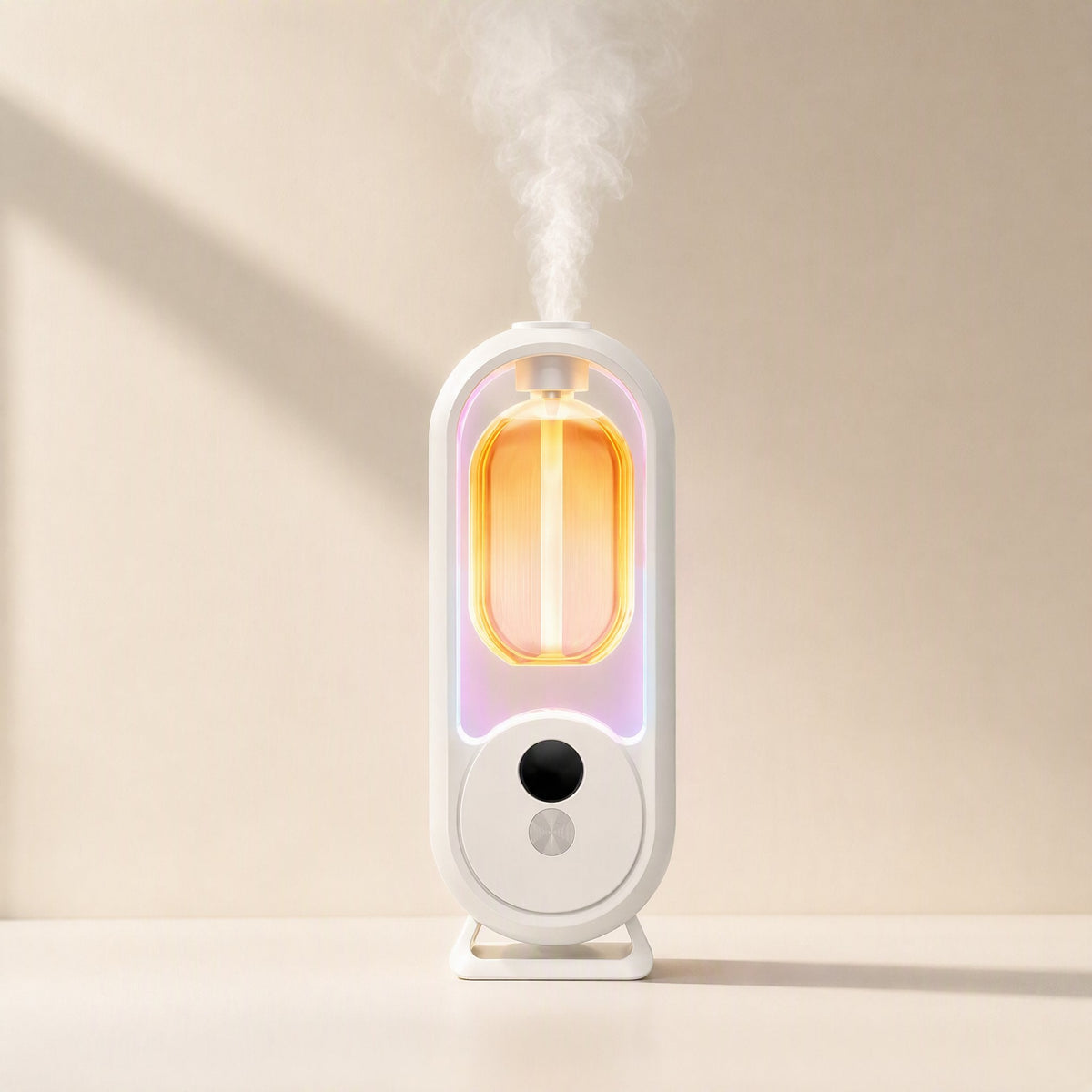 Cylindrical aromatherapy diffuser with five-level digital display and colored lights - view 2