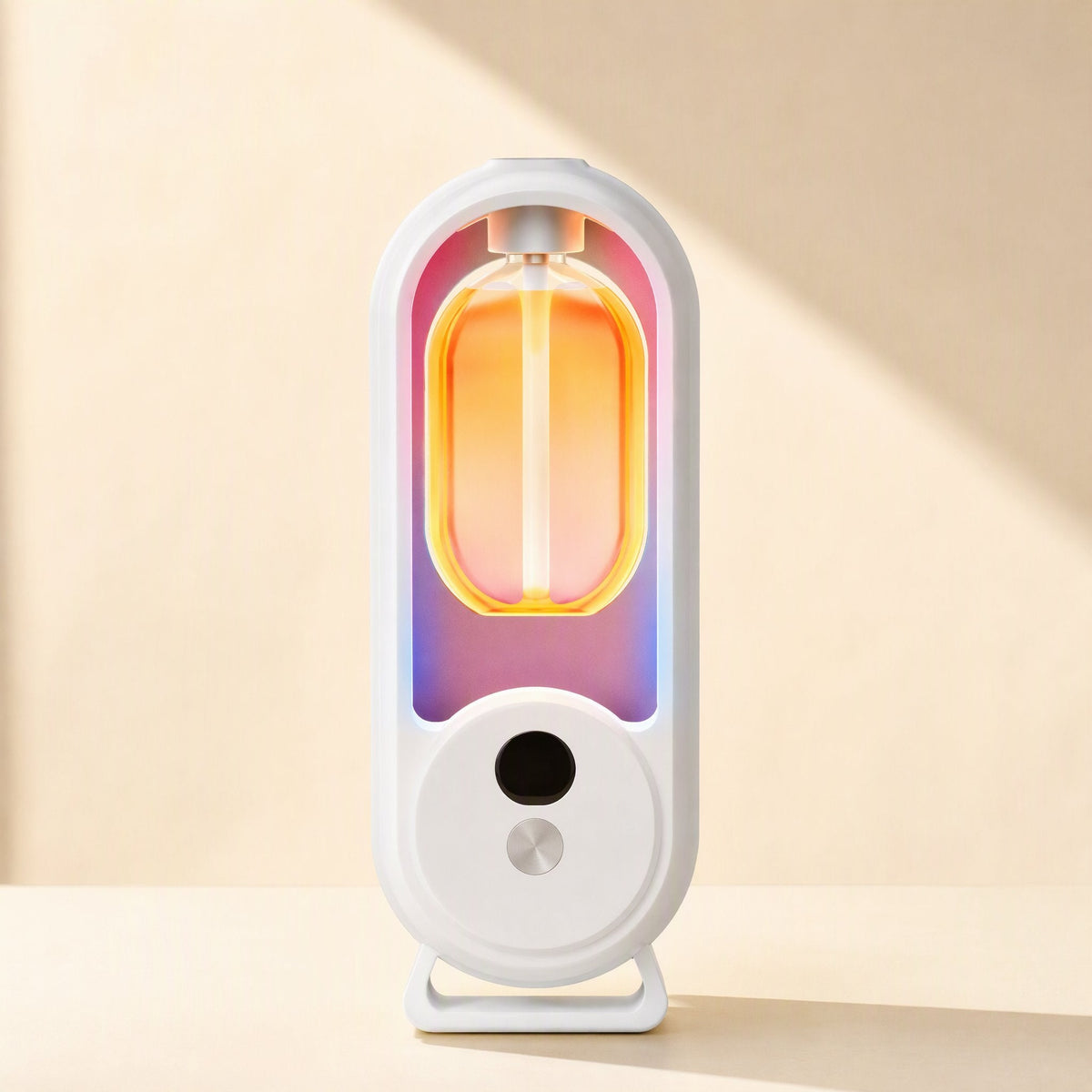 Cylindrical aromatherapy diffuser with five-level digital display and colored lights - view 3