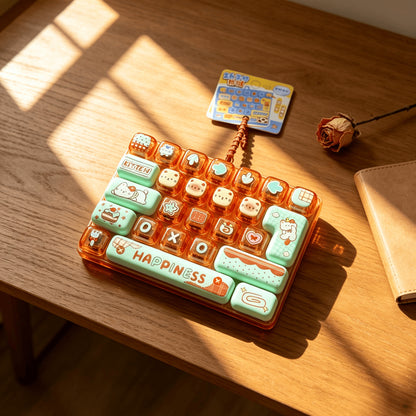 Trendy Creative Cartoon Animal Diary 26-Grid Stress Relief Keyboard Keychain Pendant Desktop Ornament Student Bag Decoration - image 4