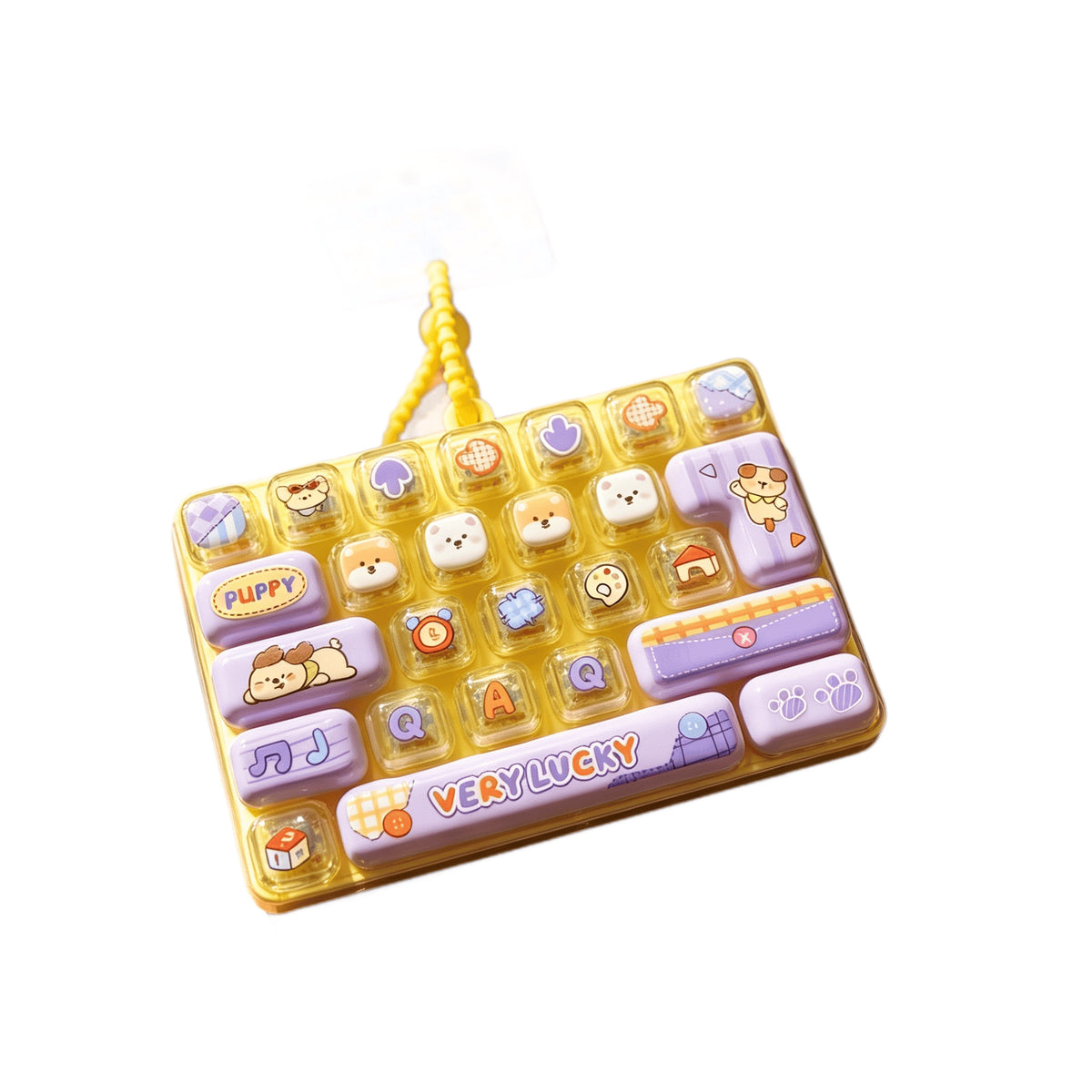 Trendy Creative Cartoon Animal Diary 26-Grid Stress Relief Keyboard Keychain Pendant Desktop Ornament Student Bag Decoration - image 5