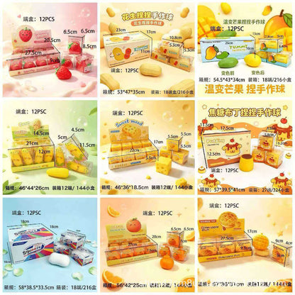 Building block unicorn soap, potato caramel pudding, pineapple bun, orange cloud, mango, corn, stress-relief handmade ball - image 1