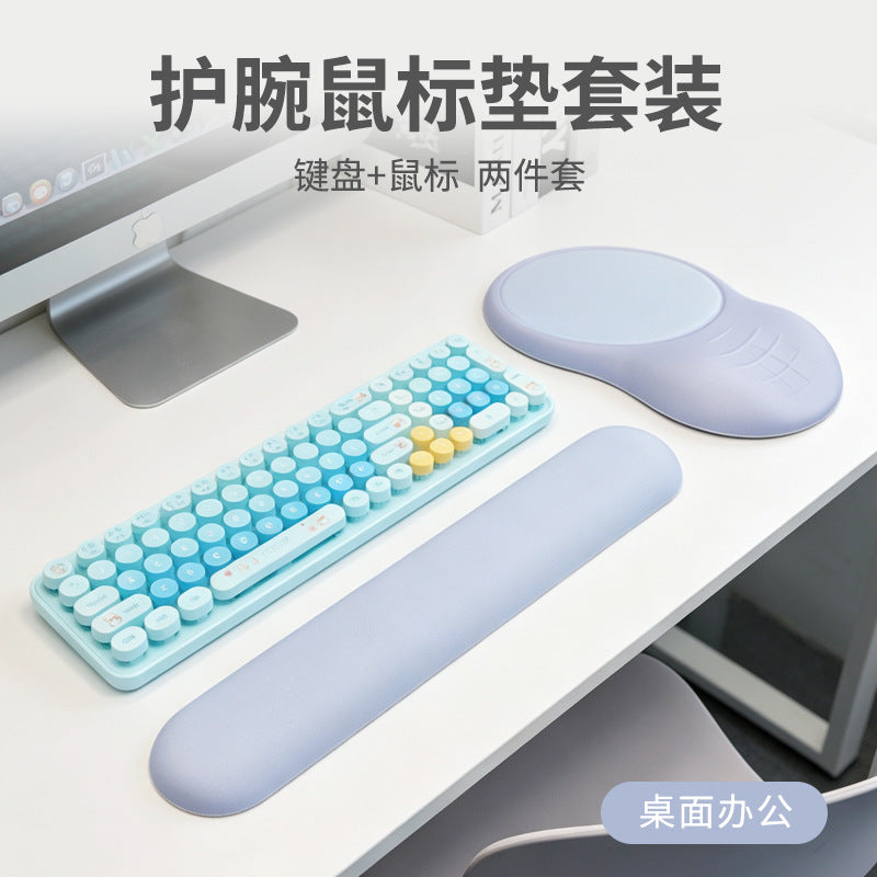 Ergonomic wrist rest mouse pad two-piece set, soft slow-rebound keyboard wrist support, computer office stress-relief wrist pad - image 2
