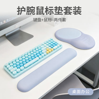 Ergonomic wrist rest mouse pad two-piece set, soft slow-rebound keyboard wrist support, computer office stress-relief wrist pad - image 2