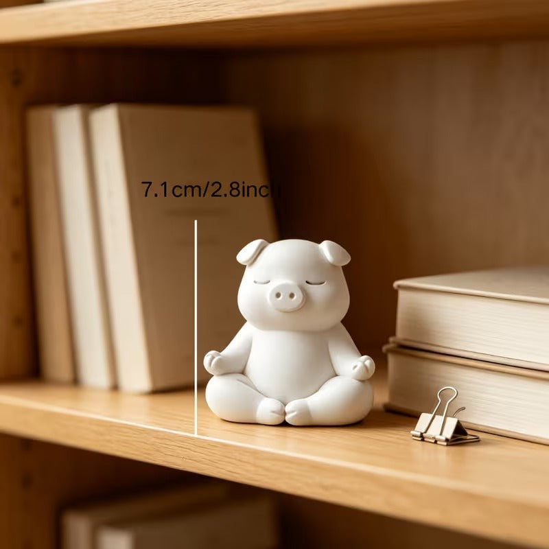 New cross-border 3D printed creative meditation pig ornament, Zen-style sitting pig, healing desktop decoration for quiet contemplation with eyes closed - image 2