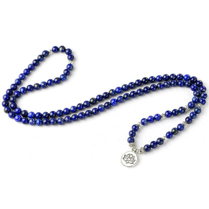 108 Mala Bracelet Prayer Beads Natural lapis lazuli Beads Meditation Mala Beads Bracelet Tibetan Healing Men Jewelry