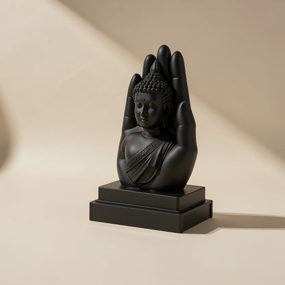 Plastic 3D printed Buddha hand sculpture with a meditation theme - view 4