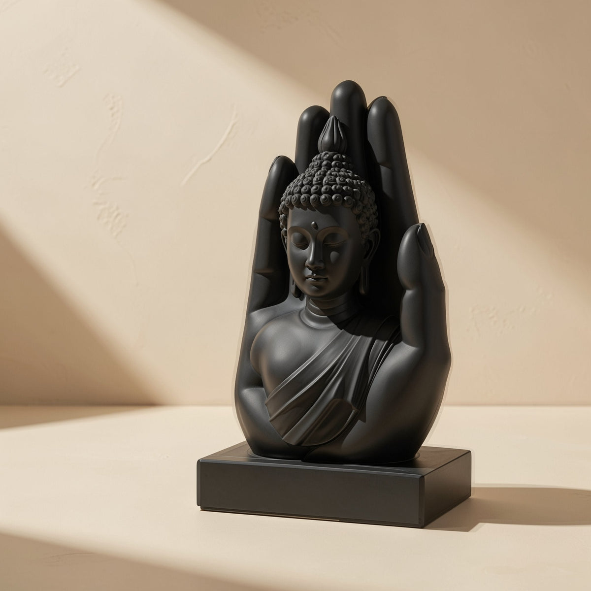 Plastic 3D printed Buddha hand sculpture with a meditation theme - view 5