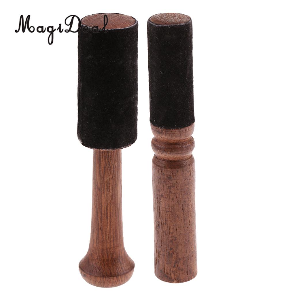 2PCS Tibetan Wood Singing Bowl Strikers Buddhism Meditation Mallet 12.5/12.7cm