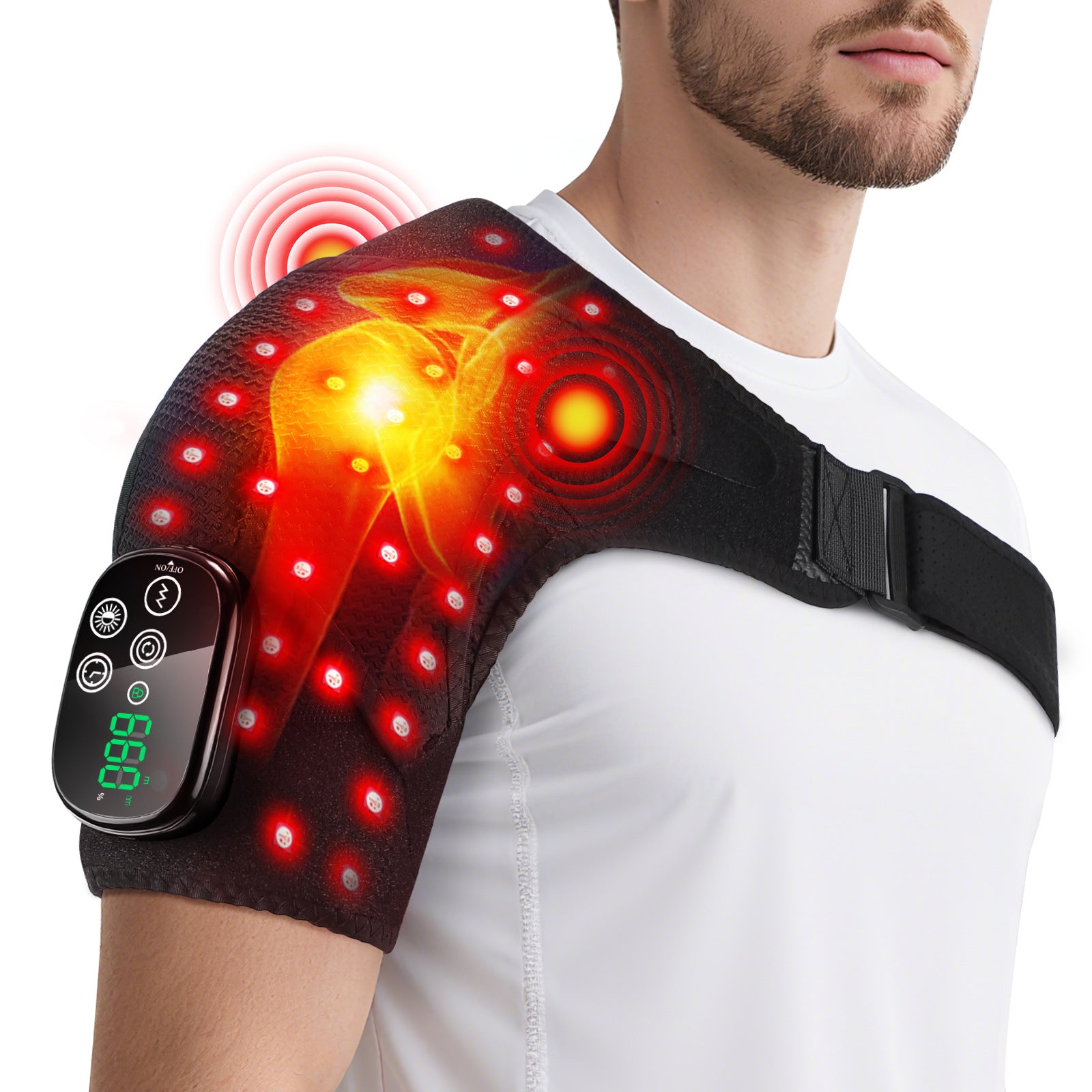 Electric-heated Shoulder Warmer with Vibration Massage and