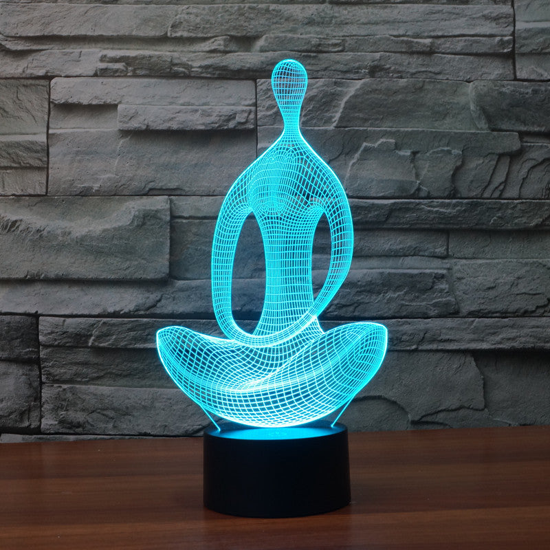 Amazon's Hot-Selling New Foreign Trade Meditation Remote-Controlled 3D Lamp, Colorful Touch-Controlled Led Visual Lamp, Ambient Light 3078 - image 1