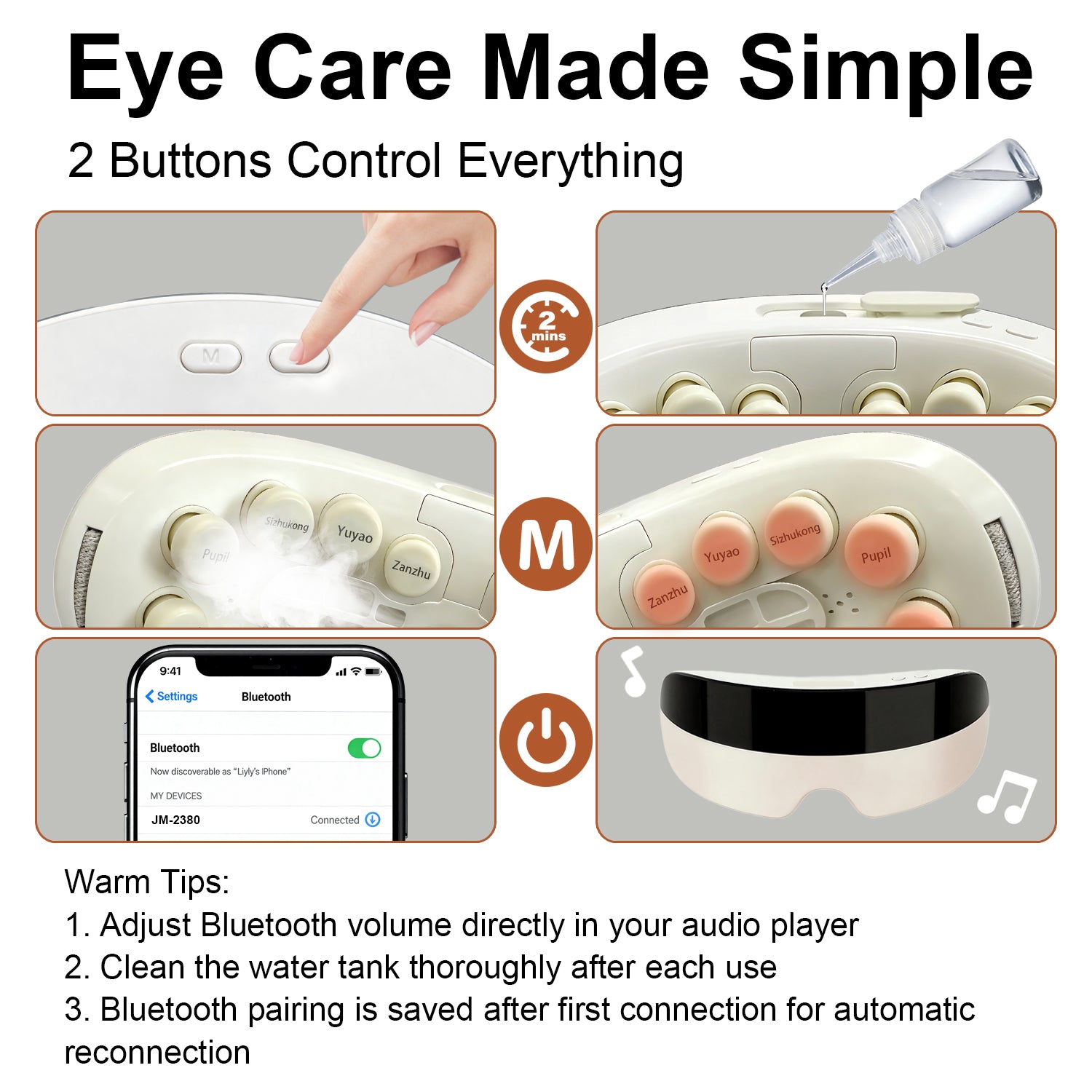 Eye Massager with Heat-bluetooth Music Smart Eye Mask for Relax