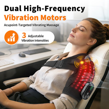 Electric-heated Shoulder Warmer with Vibration Massage and