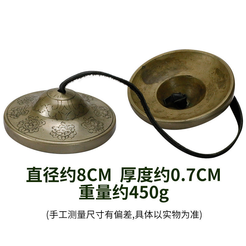 Nepal Bolt Bronze Ding Xia Jixiang Eight Treasures Carved Bolt Yoga Hall Meditation Niche Musical Instruments 8cm - image 3