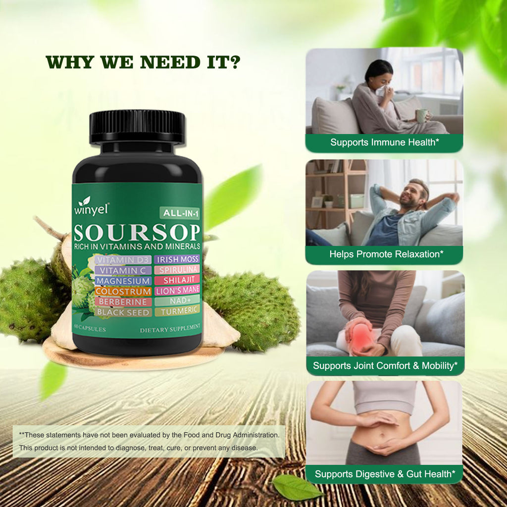 Soursop Supplement Containing 20 Herbal Extracts Including