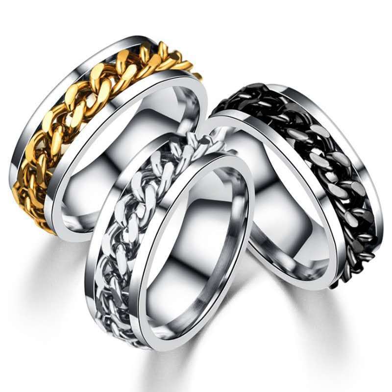 Cross-Border Tiktok-Style Stainless Steel Jewelry Ring for Women, Bottle Opener with Rotatable Stress-Relief Design, Niche Ring - image 1