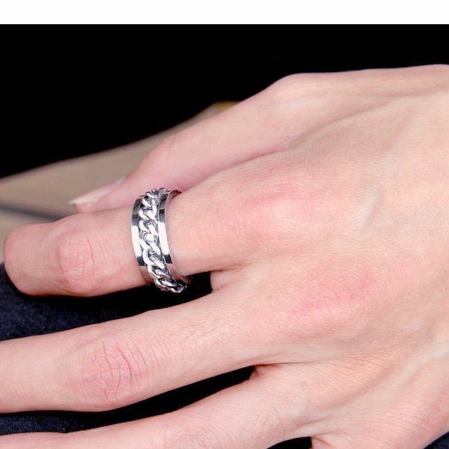Cross-Border Tiktok-Style Stainless Steel Jewelry Ring for Women, Bottle Opener with Rotatable Stress-Relief Design, Niche Ring - image 2