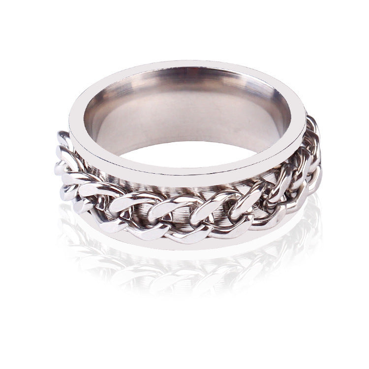 Cross-Border Tiktok-Style Stainless Steel Jewelry Ring for Women, Bottle Opener with Rotatable Stress-Relief Design, Niche Ring - image 3